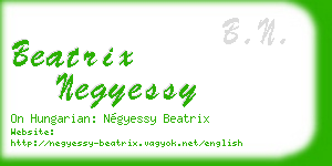 beatrix negyessy business card