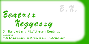 beatrix negyessy business card